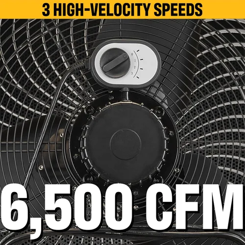 Miniatura 3 de CAT Ventiladores - Ventilador de tambor industrial de alta velocidad de 24 pulgadas de grado industrial (amarillo, 3 en 1): 6,500 CFM, 3