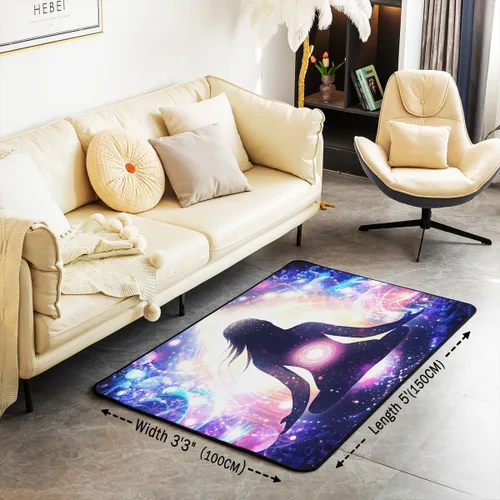 Miniatura 2 de jejeloiu Alfombra de yoga de 3 x 5 pies para sala de estar, dormitorio, mujeres y hombres, alfombra decorativa espiritual zen para cocina