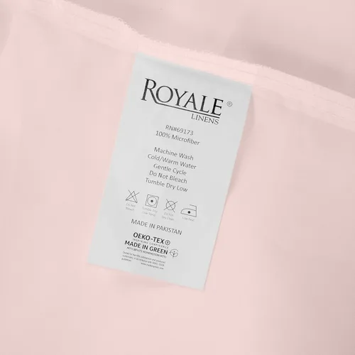 Miniatura 9 de Royale Linens Sábana Bajera King - Microfibra Cepillada Ultra Suave 1800 - Sábanas Inferiores de Lujo Hotelero - Sin Arrugas y Resistente a la Rosa