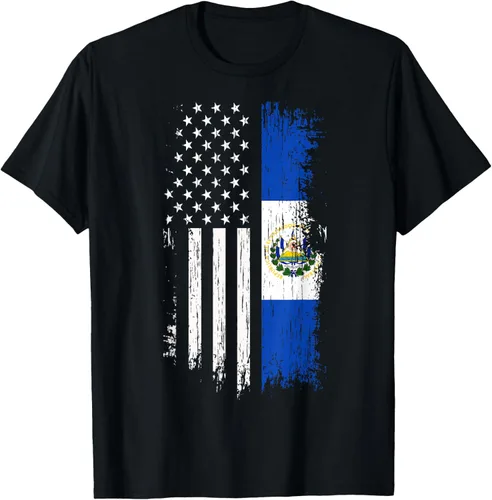 Camiseta de la bandera de Estados Unidos salvadoreño - Camiseta de El Salvador USA
