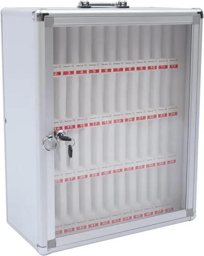 Miniatura 8 de TFCFL Gabinete de almacenamiento de bolsillo de aleación de aluminio, caja de almacenamiento de 24 ranuras, armario de almacenamiento de teléfonos