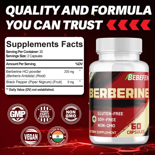 Miniatura 2 de Suplemento Berberina HCL - 60 Cápsulas - Sin OMG Sin gluten
