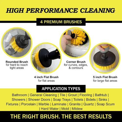 Miniatura 2 de Drillbrush Kit de limpieza para parrilla de barbacoa, cepillo seguro de nailon para parrilla, juego de cepillos de taladro, accesorios de limpieza