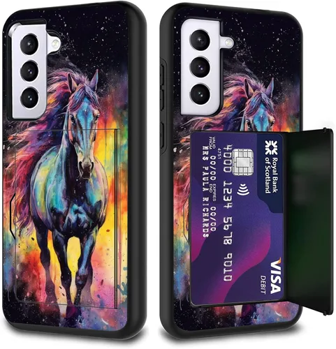 Miniatura 38 de Funda híbrida de doble capa con función atril para Samsung Galaxy A16 5G de 6.9 pulgadas, diseño de vaca con bandera estadounidense