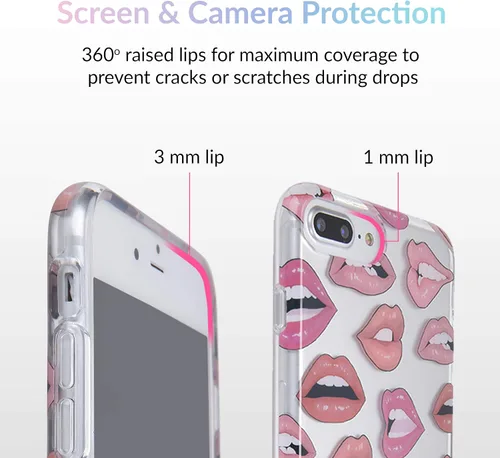 Miniatura 3 de VELVET CAVIAR Compatible con iPhone 7 Plus y iPhone 8 Plus Case Lips para mujeres y niñas, bonitas fundas protectoras transparentes (labios nudes)