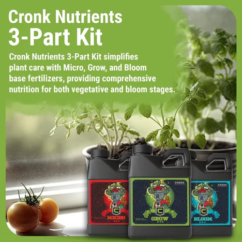 Miniatura 2 de Cronk Nutrients Kit de 3 partes – Alimento vegetal completo para plantas vegetativas y florecidas para hidroponía en interiores y exteriores, suelo