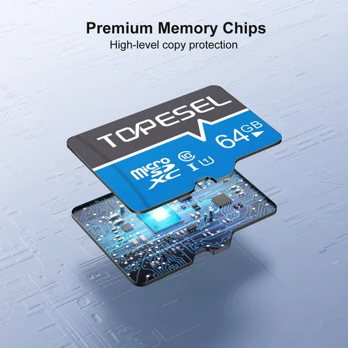 Miniatura 7 de TOPESEL Paquete de 5 tarjetas micro SD de 64 GB Clase 10 Tarjeta de Memoria Micro-SDXC UHS-I, tarjeta flash TF de alta velocidad para cámara