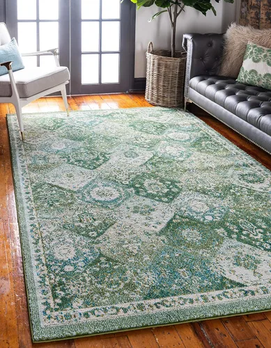 Miniatura 23 de Unique Loom Penrose Collection - Alfombra de área - Blake (2' 2" x 3' 1" Rectángulo, Verde/Beige)