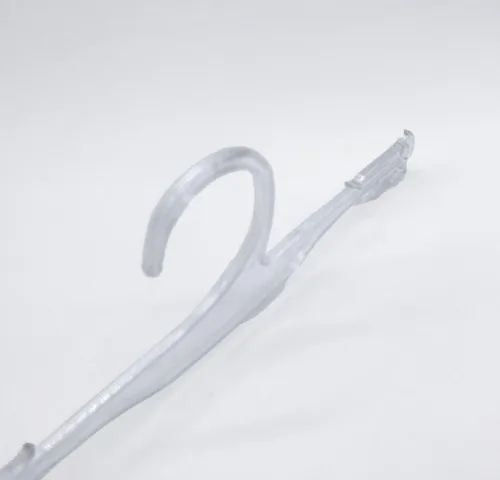 Miniatura 4 de NAHANCO Intimate Apparel - Percha moldeada con delicados clips de hombro y área para logotipo, poliestireno de 10 pulgadas, transparente