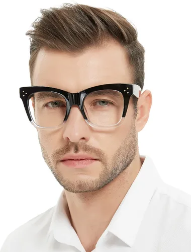 Miniatura 9 de MARE AZZURO Gafas de lectura de gran tamaño para hombre, a la moda, lectores gruesos 1.0 1.25 1.5 1.75 2.0 2.25 2.5 2.75 3.0 3.5 4.0
