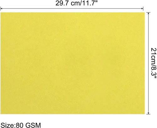 Miniatura 2 de MECCANIXITY 100 Hojas de Papel de Copia de Color 8.3 x 11.7 Pulgadas Papel de Impresora 80gsm Amarillo Limón para Impresión de Oficina, Copia