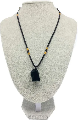 Miniatura 4 de Zungtin - Collar con colgante de chakra curativo de turmalina negra cruda natural