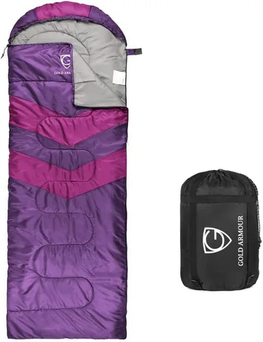 Miniatura 7 de Gold Armour Sacos de dormir para adultos, niños, niñas, mochileros, senderismo, campamento, clima frío y cálido 4 estaciones, uso en interiores