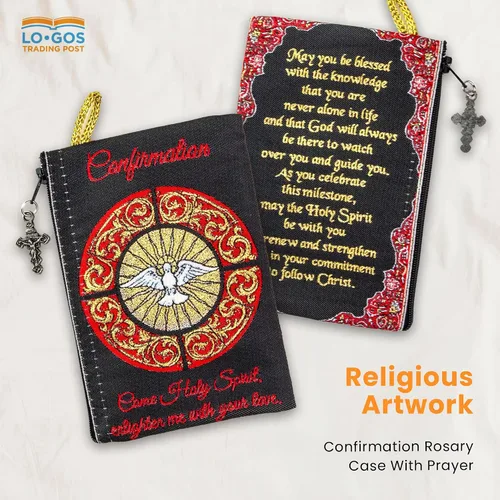 Miniatura 28 de Bolsa de rosario católico, estuche de rosario de bautismo para niños con números 6:24-26, versículo de la Biblia, 4 x 6 pulgadas, joyería y monedero