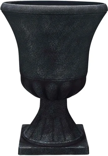 Southern Patio Winston Maceta Decorativa Tipo Urna de Plástico para Exteriores de 16 Pulgadas x 21 Pulgadas para Porche, Patio o Jardín con Base