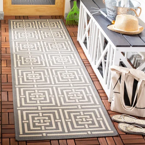 Miniatura 36 de SAFAVIEH Courtyard Collection CY6937 - Alfombra decorativa para interiores y exteriores, impermeable, fácil de limpiar, 2 pies 3 pulgadas x 6 pies 7