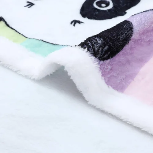 Miniatura 7 de Sviuse Manta de franela de vellón de panda arcoíris, manta ligera con patrón de pandas de dibujos animados para cama, sofá, viajes, niños y niñas