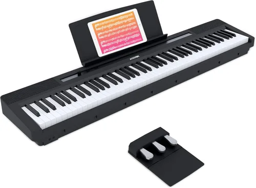 Miniatura 9 de AODSK - Piano digital de 88 teclas con teclado pesado de tamaño completo, con soporte U portátil y estable, teclado pesado de tamaño completo