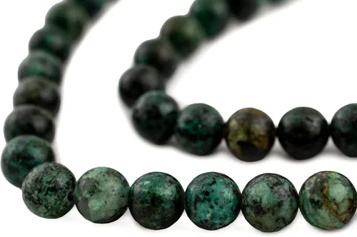 Miniatura 202 de The Bead Chest Cuentas de Jade Blanco Mate Redondas (8mm): Piedra Preciosa Orgánica Redonda Esférica de Energía con Poder de Sanación para Hacer