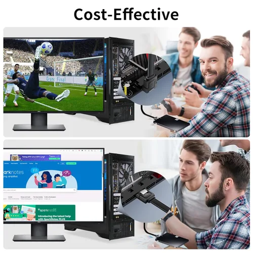 Miniatura 3 de BolAAzuL - Juego de 2 cables SATA III de ángulo recto y recto, cables de datos SATA de 90 grados + cable SATA 3 de recto a recto, cable SATA