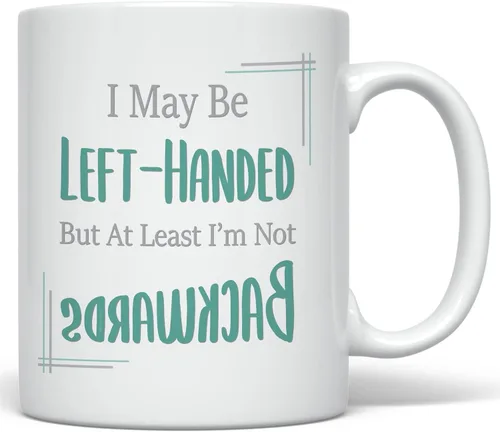Miniatura 6 de PixiDoodle Taza de café para zurdos – Divertido día de zurdos (11 onzas, negro)