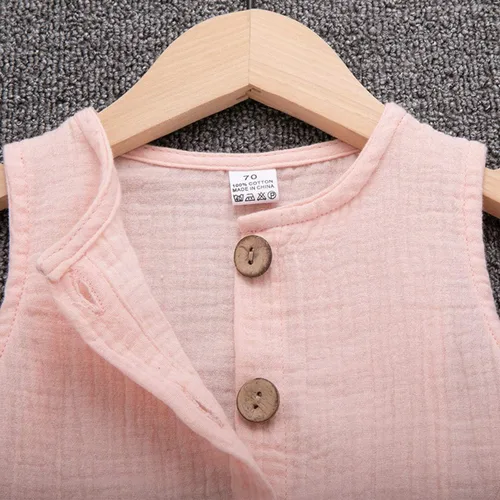 Miniatura 5 de Cecobora Conjunto de ropa de algodón y lino para bebés recién nacidos y niñas