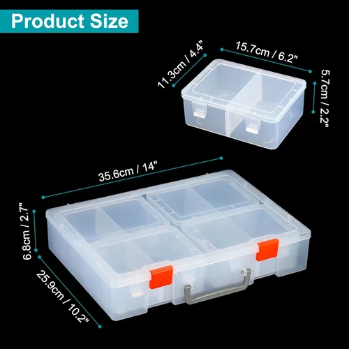 Miniatura 2 de PATIKIL Caja de almacenamiento de tarjetas de béisbol, 1 juego de organizador transparente para tarjetas deportivas, contenedor de plástico