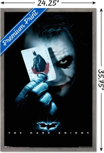 Miniatura 3 de Trends International Póster de pared de la película de DC Comics, The Dark Knight, The Joker with Batman, 22.375 x 34 pulgadas, versión enmarcada