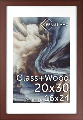 Miniatura 24 de Frame Amo Marco de póster de madera maciza de 13 x 19 pulgadas, color natural, tapete blanco para imagen de 11 x 17 pulgadas, parte frontal