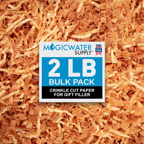 Miniatura 25 de MagicWater Papel de Corte Ondulado para Cestas de Regalo - 2LB - Blanco y Dorado - Perfecto para Relleno de Papel Triturado, Relleno de Cestas