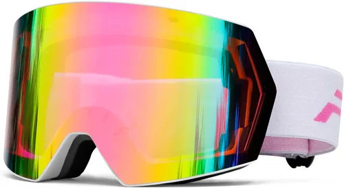 Miniatura 16 de FMY - Gafas de esquí para hombres, mujeres y jóvenes - Gafas de snowboard y esquí con protección antivaho UV400 para adultos Marco azul hielo
