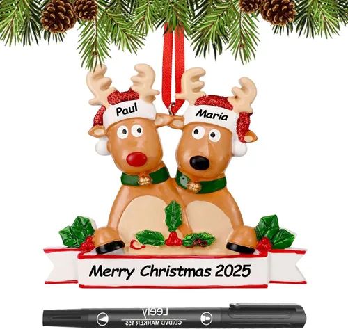Miniatura 24 de Adornos de Navidad personalizados 2025, familia de 2, 3, 4, 5, 6, gnomo, adorno de Navidad personalizado con nombres, adornos familiares Gnomos