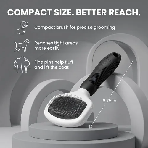 Miniatura 3 de Poodle Pet Slicker Brush – Para perros, gatos y conejos – Elimina la piel enmarañada, los nudos y el pelo suelto – Adecuado para el aseo