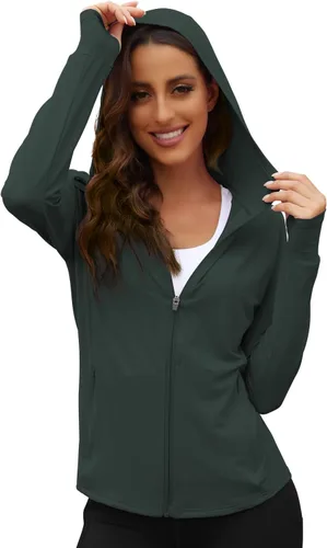 Miniatura 2 de We1Fit Chaqueta de protección solar UPF 50+ para mujer, sudadera con capucha para senderismo, correr, atlética