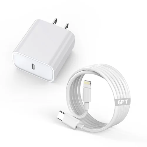Miniatura 12 de Cargador rápido para iPhone, 20W [Certificado Apple MFi] USB Tipo C Bloque de Carga Rápida Power Delivery Cargador Lightning con Cable Lightning