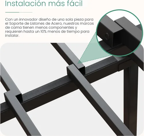 Miniatura 3 de Novilla Base de cama tamaño Queen, base de cama con plataforma de metal de 14 pulgadas tamaño Queen con espacio de almacenamiento debajo de la cama