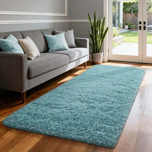 Miniatura 169 de Merelax Alfombra Moderna Suave y Esponjosa Shaggy para Dormitorio Sala de Estar Decoración de Sillas Pequeñas Alfombras Tapetes para Pies Piso, Verde