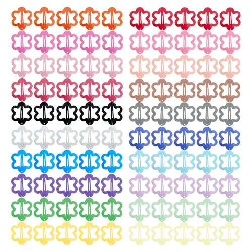Miniatura 9 de ECADY Juego de 100 pinzas para el cabello de metal con cierre para niñas, bebés y niños, broches de moño perfectos para cabello fino, cabello grueso