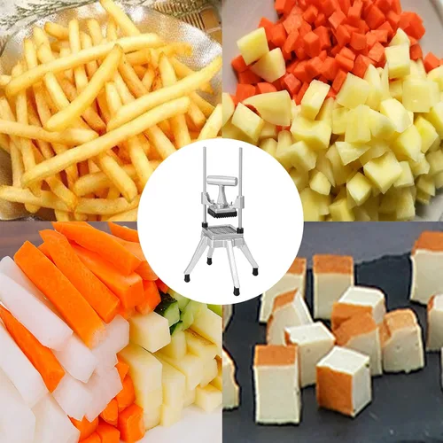 Miniatura 7 de VEVOR Picador comercial de 3/8 pulgadas, cortador de verduras comercial de acero inoxidable con mango y pies antideslizantes, picador comercial