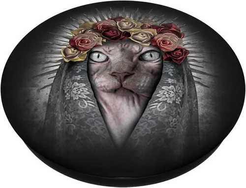 Miniatura 2 de Sphynx Cat I - Popsocket de metal y gótico mexicano – PopSockets Grip y soporte para teléfonos y tabletas