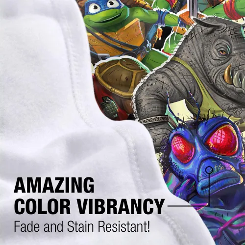 Miniatura 2 de LOGOVISION Teenage Mutant Ninja Turtles: Mutant Mayhem Blanket, 36"x58" Turtle Vs Baddies - Manta polar