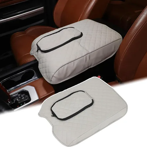 Miniatura 9 de Aunginsy Funda para reposabrazos de consola central compatible con Toyota Tundra 2007-2021, de cuero, almohadilla de tapa de cojín de consola media