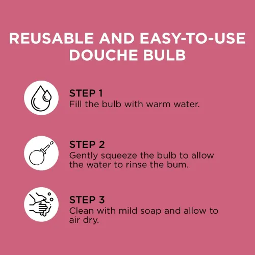 Miniatura 5 de Pure for Men Bum Bulb Kit de ducha anal con punta desmontable Enema reutilizable, fácil de usar y duradero Capacidad 3 oz (3.0 fl oz)