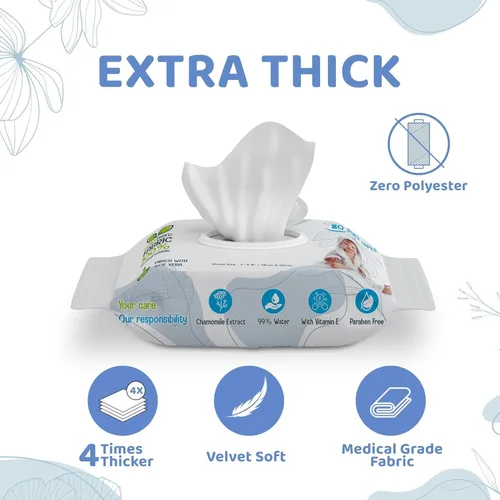 Miniatura 2 de Natural Care Sensitive - Toallitas húmedas para bebés con tapa, tela vegetal 100% biodegradable, sin fragancia, aloe vera y vitamina E