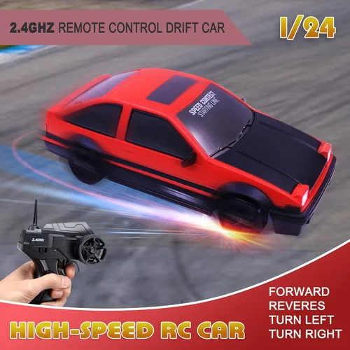 Miniatura 2 de Coche de control remoto RC Drift Car 2.4GHz escala 1:24 4WD de alta velocidad RC Vehículo con luces LED, baterías y neumáticos a la deriva, autos