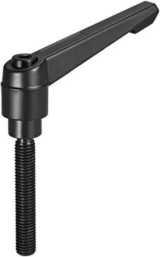 Miniatura 48 de uxcell Manija de palanca de sujeción ajustable M5 x 0.787 in óxido negro métrico acero al carbono macho roscado perillas de mano con botón