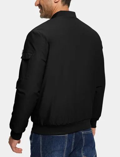 Miniatura 3 de TBMPOY - Chaqueta de hombre para el otoño, chaqueta de invierno, rompevientos, bomber, con cremallera, acolchada, de softshell, cálida