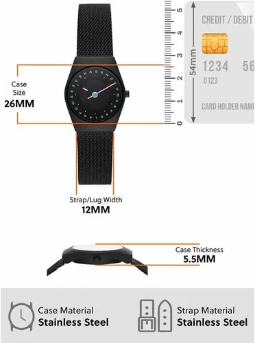 Miniatura 7 de Skagen Grenen Lille Reloj de mujer con malla de acero inoxidable o correa de cuero