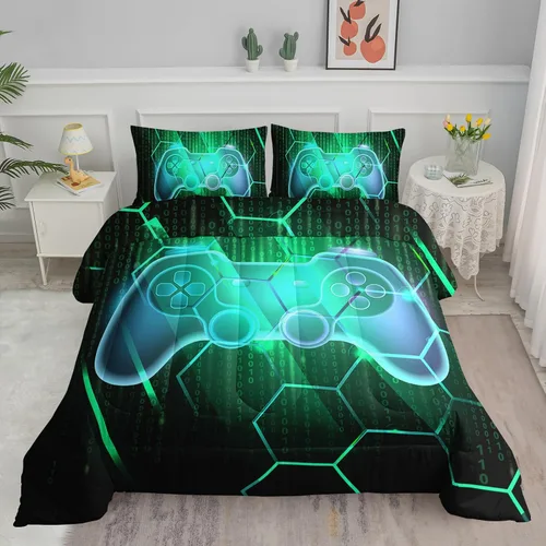 Miniatura 38 de Juego de edredón para niños Axolotl, tamaño individual, juego de ropa de cama con diseño de autos de carreras para niños, niñas, adolescentes