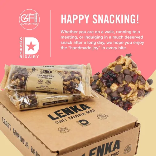 Miniatura 6 de Barritas Lenka - Barritas de merienda de arándano y chocolate, sin gluten, alta en fibra, kosher, saludables, sin sabores artificiales, envueltas